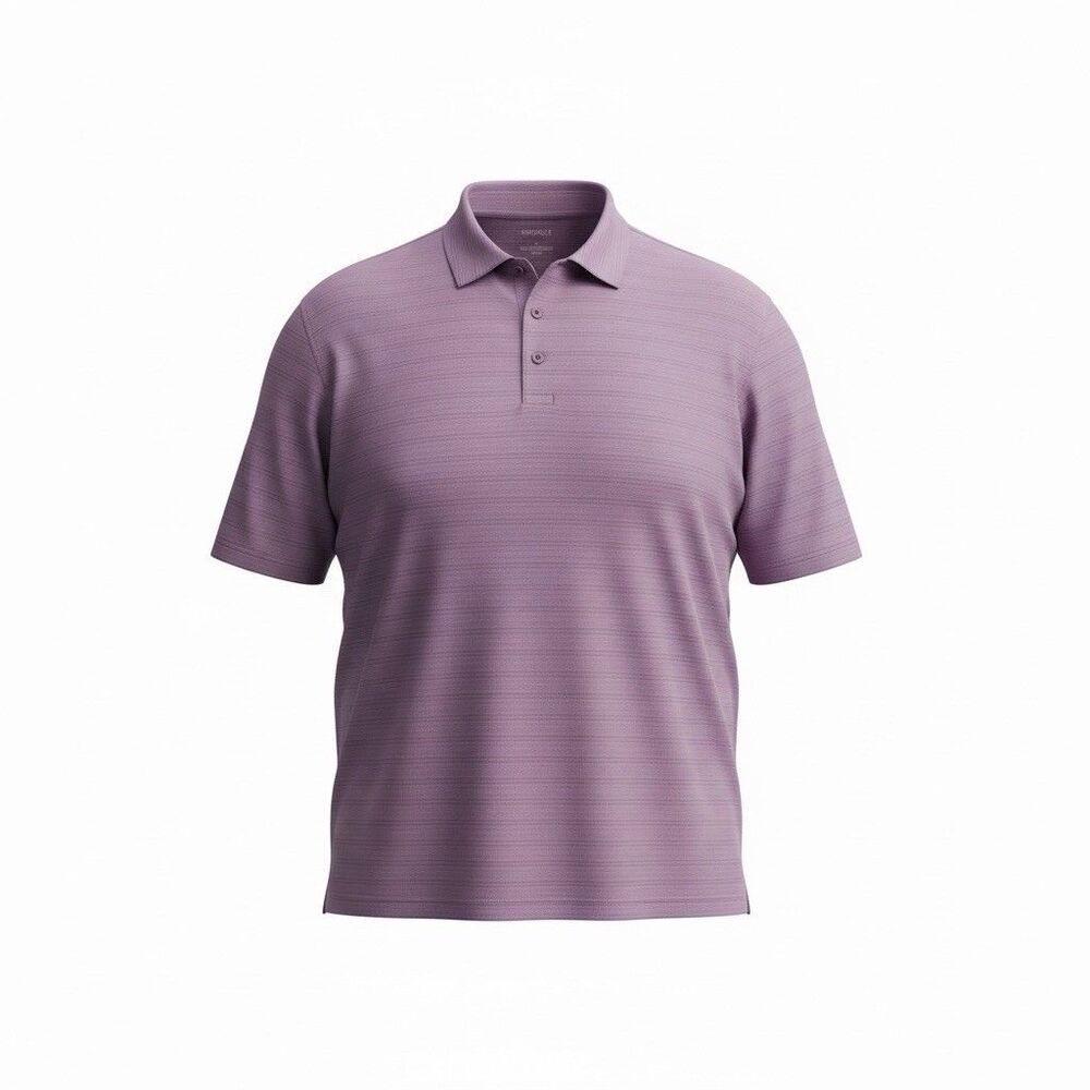 Cremieux Performance Men’s Light Purple Cotton Stretch Striped Polo Shirt XL